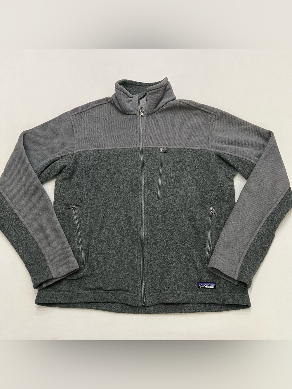 Patagonia Simple Synchilla Jacket Full Zip Gray Fleece Sweater Men's Size Small